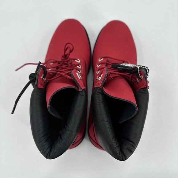 Timberland Heritage Men's Boots Waterproof Red Black Helcor Size 10 NEW in Box - Picture 7 of 14